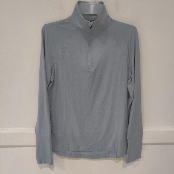 NWT Lukka Lux Women Quarter Zip Mock Neck Long Sleeve Top Blue Size S $50 Z996 - Picture 1 of 4